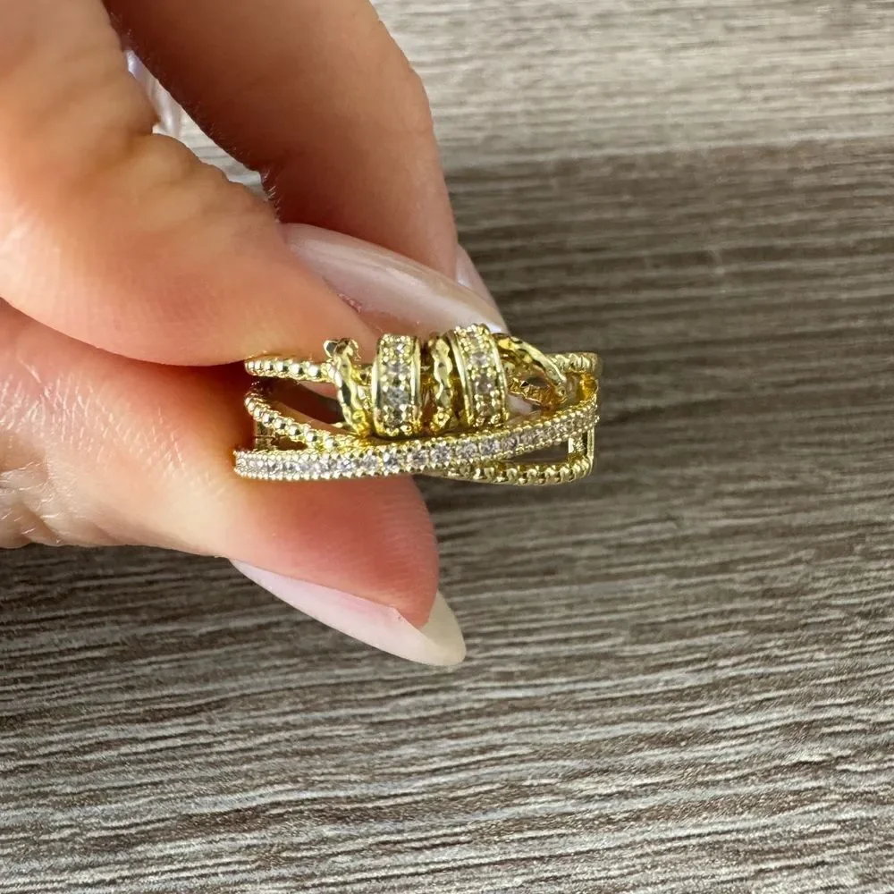 Bohemian gold ring N506